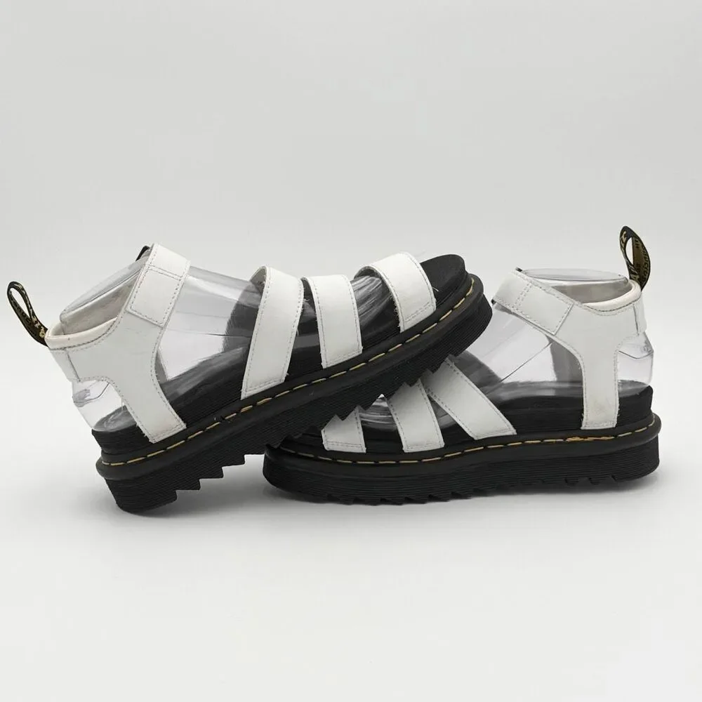 Dr. Martens Blaire White Leather Multi Strap Ankle Sandals - US Women’s 8 / EU 3